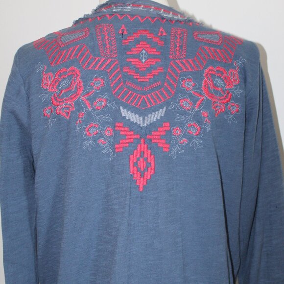 Johnny Was Biya JWLA Cotton No Clasp Cardigan Knit Jacket Sweater M - Picture 6 of 7